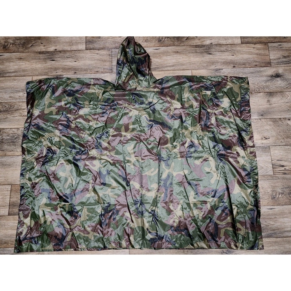 Tactical Military Style Hooded Rain Poncho Multi Purpose Waterproof Shelter Tent